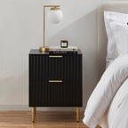 Dusklia - Evie 2 Drawer Bedside Table - Black
