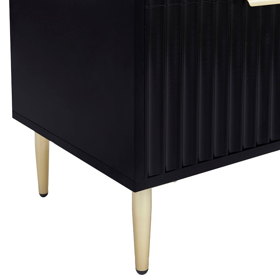 Dusklia - Evie 2 Drawer Bedside Table - Black