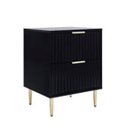 Dusklia - Evie 3 Piece Bundle - 2 Bedside Tables and Large Chest - Black