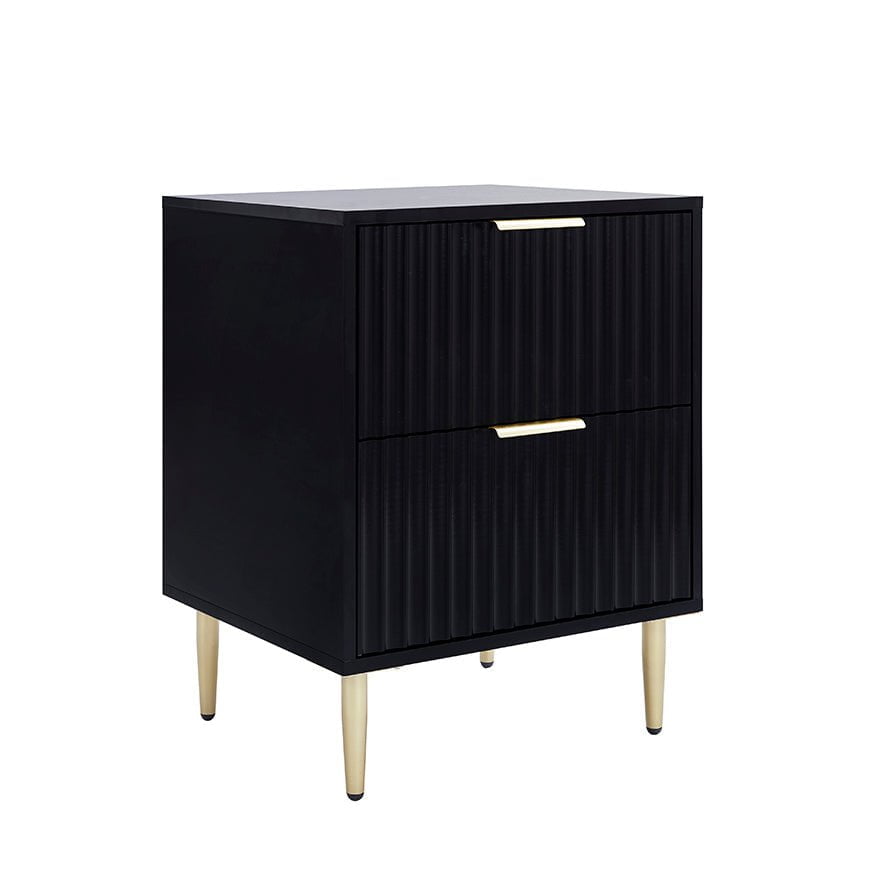 Dusklia - Evie 3 Piece Bundle - 2 Bedside Tables and Large Chest - Black
