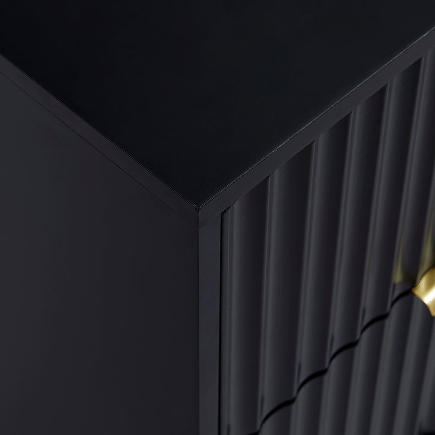 Dusklia - Evie 2 Drawer Bedside Table - Black
