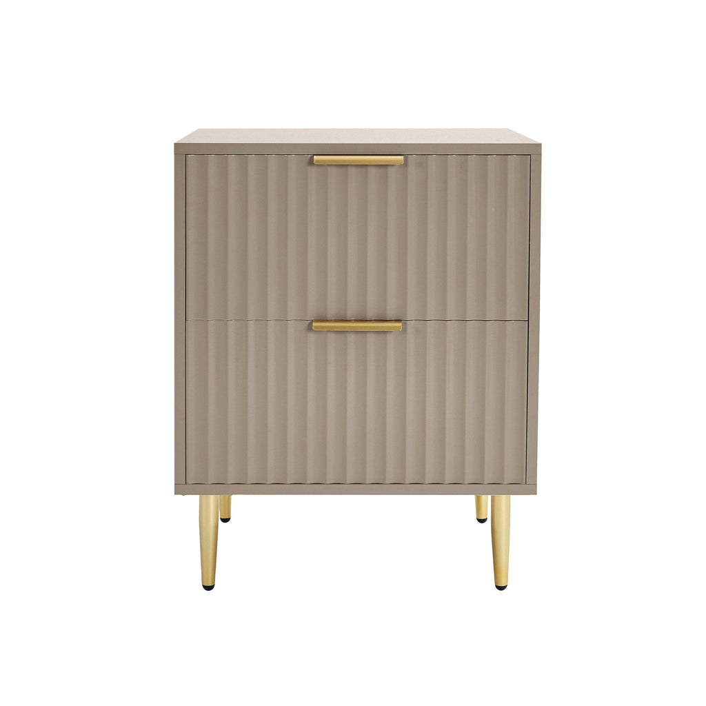 Dusklia - Evie 2 Drawer Bedside Table - Taupe