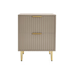 Dusklia - Evie 2 Drawer Bedside Table - Taupe