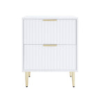 Dusklia - Evie 3 Piece Bundle - 2 Bedside Tables and Small Chest - Warm White