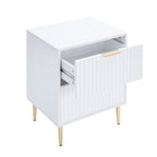 Dusklia - Evie 2 Drawer Bedside Table - Warm White
