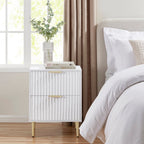 Dusklia - Evie 2 Drawer Bedside Table - Warm White