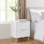 Dusklia - Evie 2 Drawer Bedside Table - Warm White