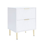 Dusklia - Evie 3 Piece Bundle - 2 Bedside Tables and Small Chest - Warm White