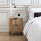 Dusklia - Evie 2 Drawer Bedside Table - Wood Effect