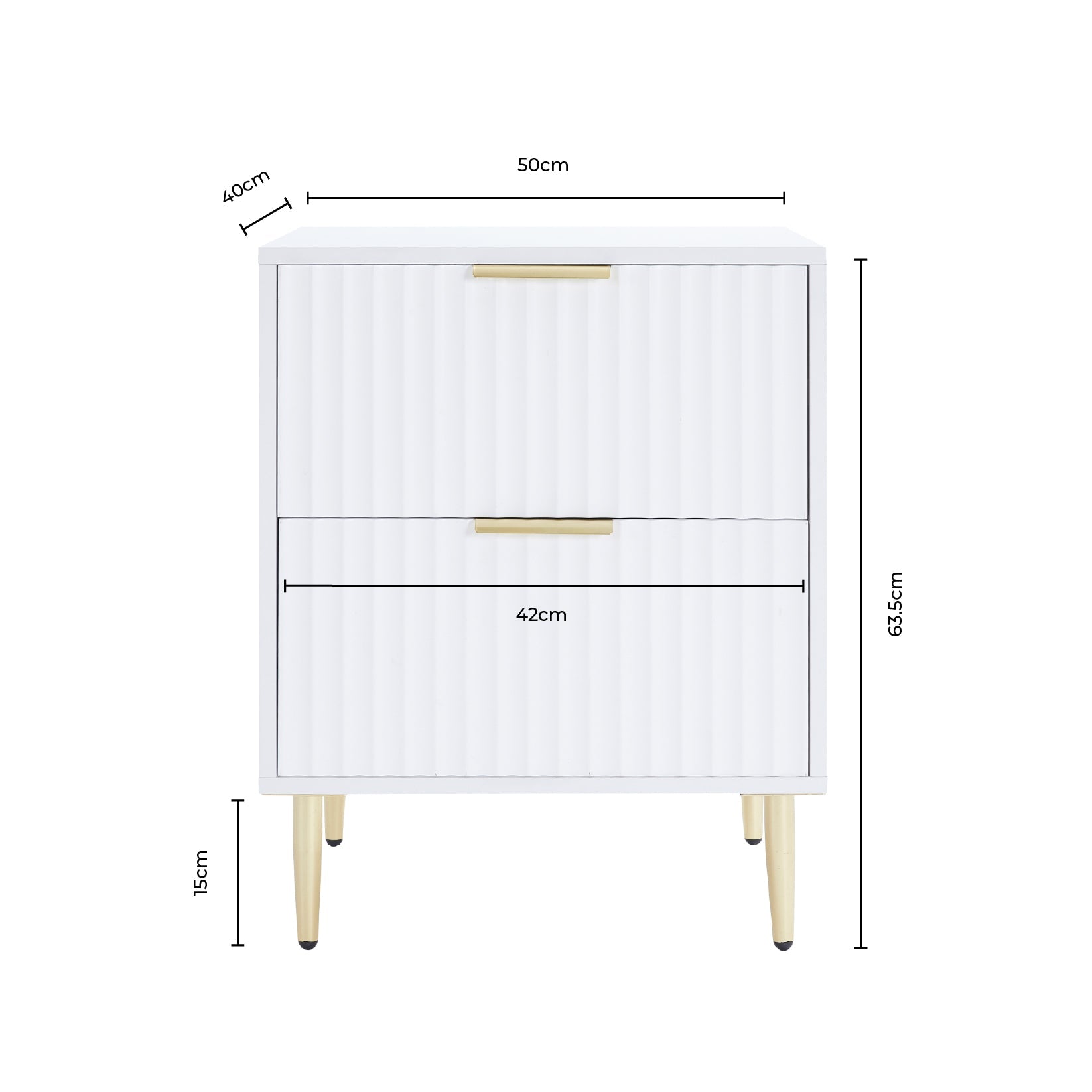Dusklia - Evie 2 Drawer Bedside Table - Wood Effect