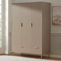 Dusklia - Evie 3 Door Wardrobe with Drawers - Taupe