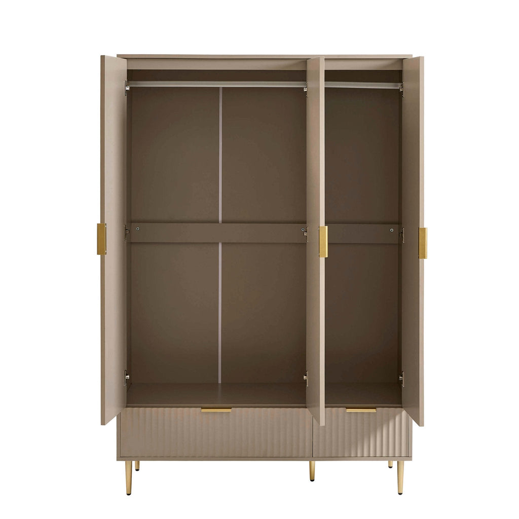 Dusklia - Evie 3 Door Wardrobe with Drawers - Taupe