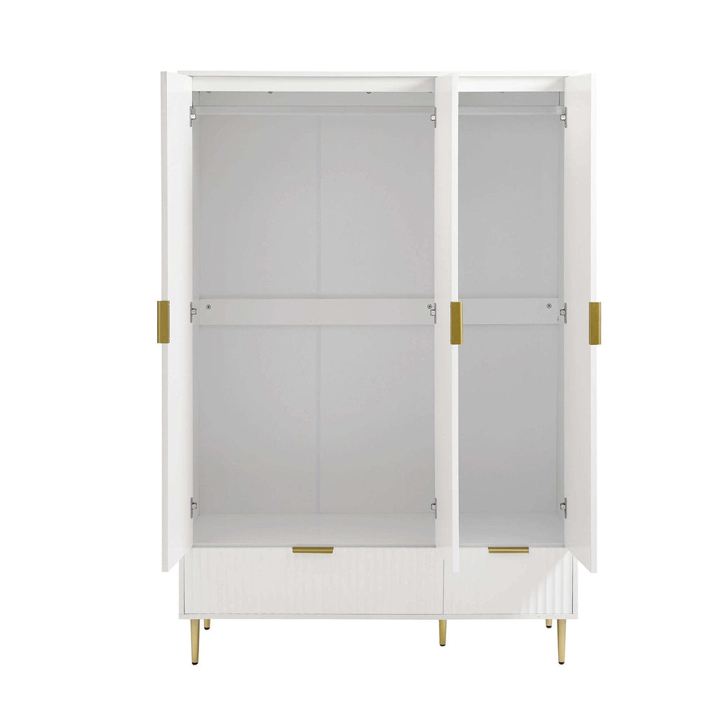 Dusklia - Evie 3 Door Wardrobe with Drawers - Warm White