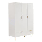 Dusklia - Evie 3 Door Wardrobe with Drawers - Warm White