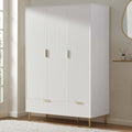 Dusklia - Evie 3 Door Wardrobe with Drawers - Warm White