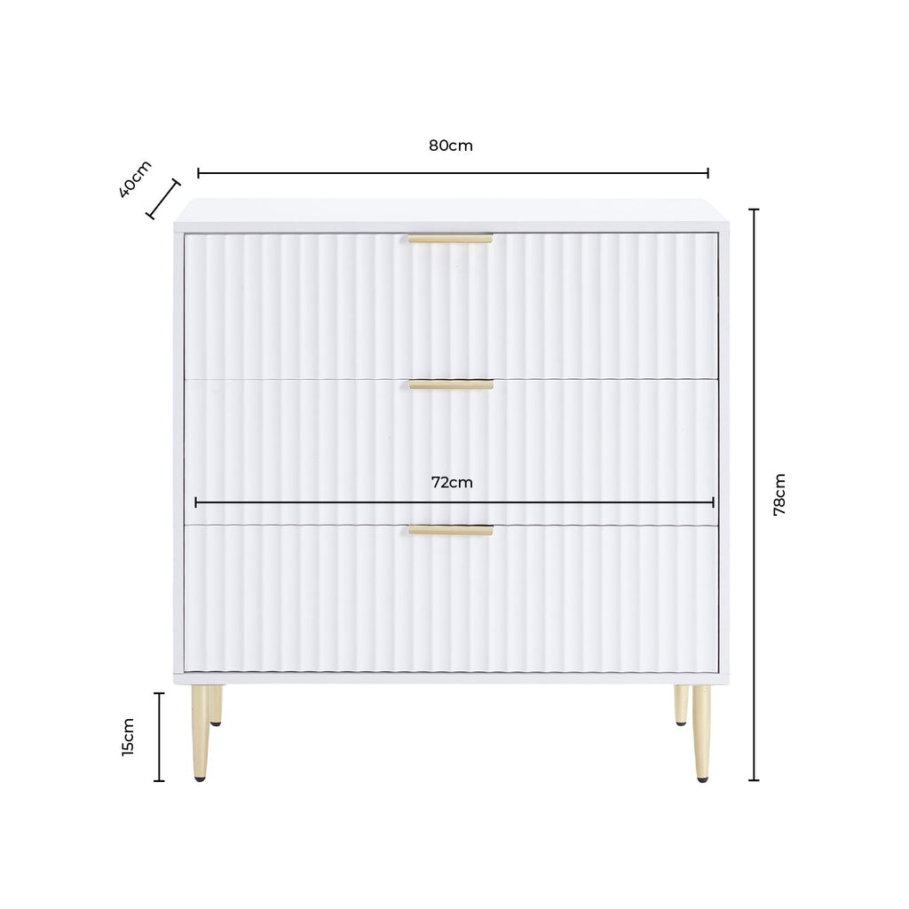 Dusklia - Evie 3 Drawer Chest - Taupe