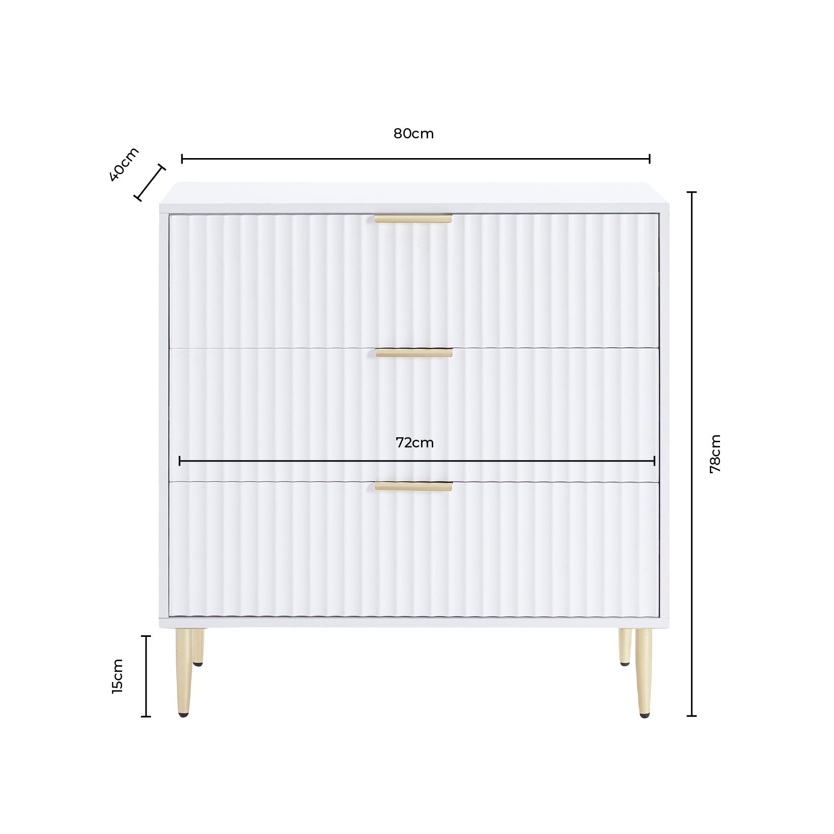 Dusklia - Evie 3 Drawer Chest - Taupe