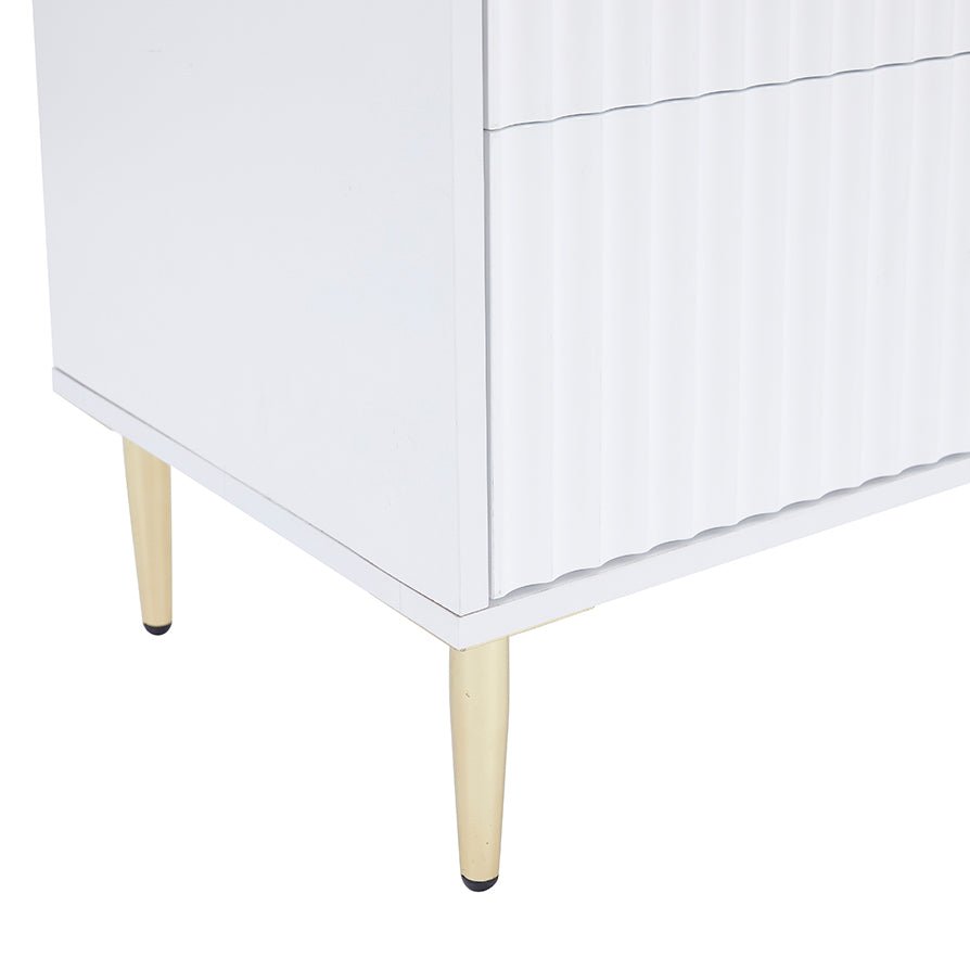 Dusklia - Evie 3 Piece Bundle - 2 Bedside Tables and Small Chest - Warm White