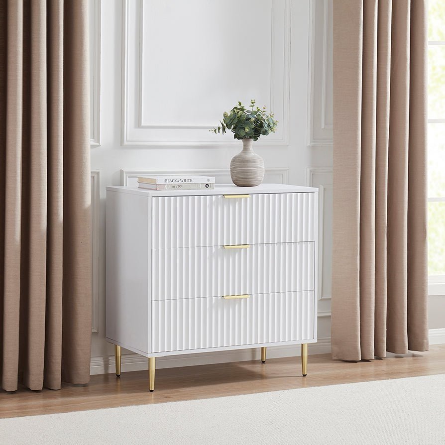 Dusklia - Evie 3 Drawer Chest - Warm White