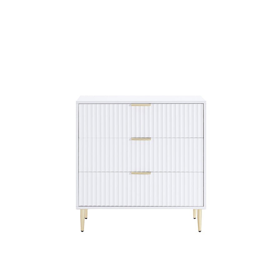 Dusklia - Evie 3 Piece Bundle - 2 Bedside Tables and Small Chest - Warm White