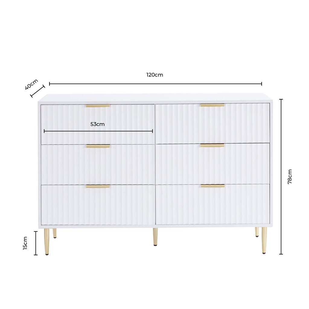Dusklia - Evie 6 Drawer Chest - Black