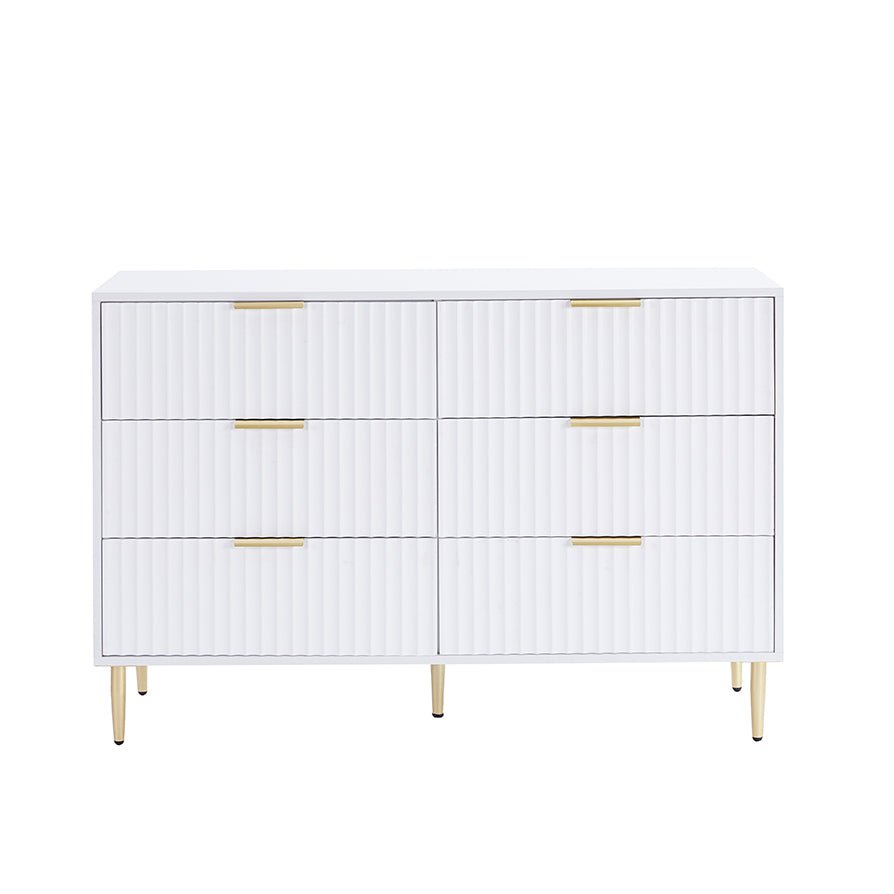 Dusklia - Evie 6 Drawer Chest - Warm White
