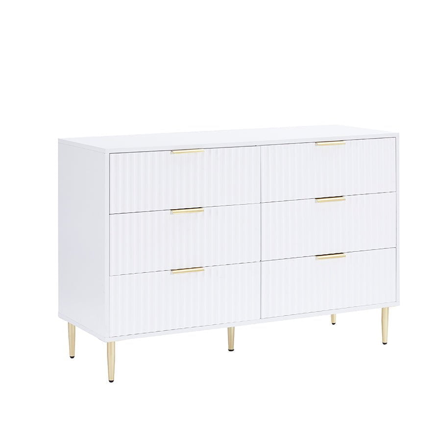 Dusklia - Evie 6 Drawer Chest - Warm White