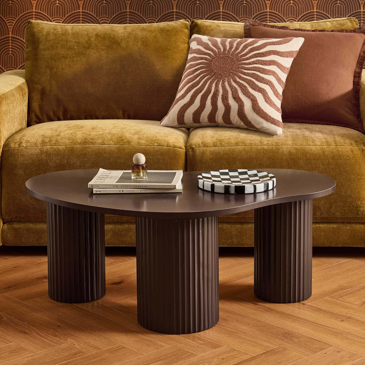 Dusklia - Evie Irregular Coffee Table - Chocolate