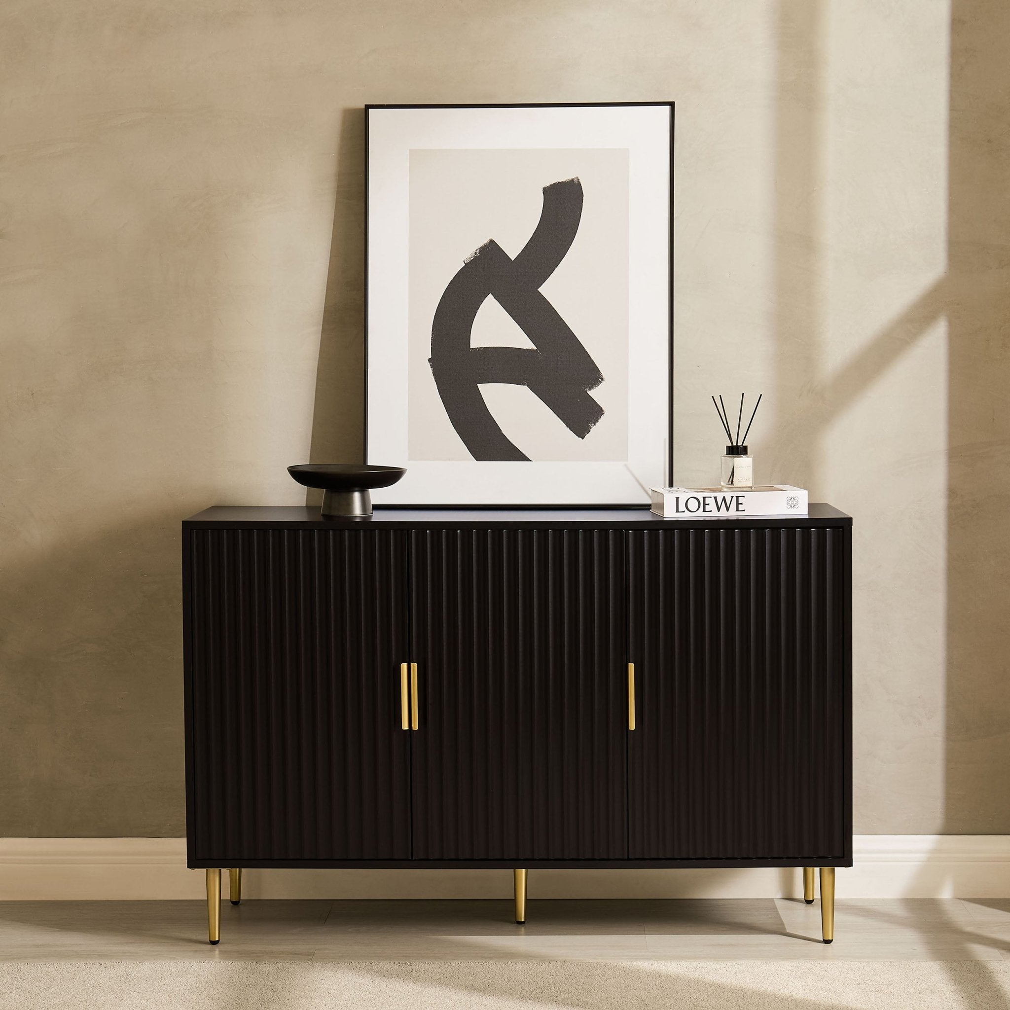 Dusklia - Evie 3 Door Sideboard - Black