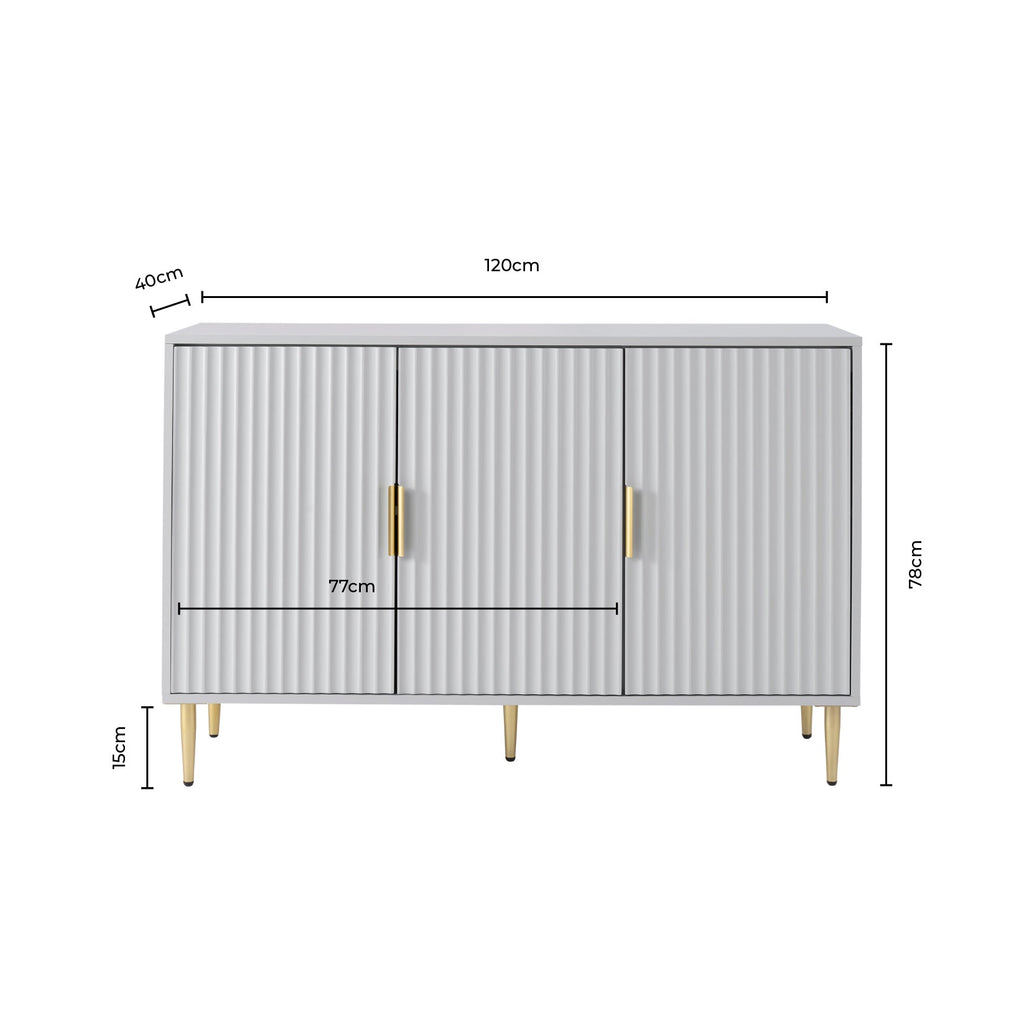 Dusklia - Evie 3 Door Sideboard - Black