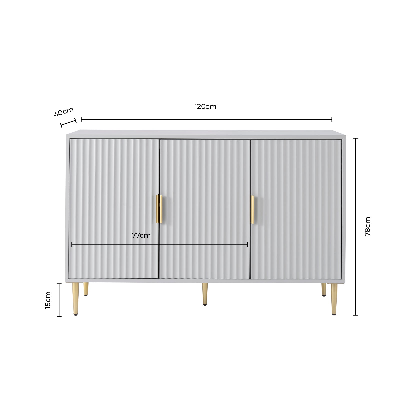 Dusklia - Evie 3 Door Sideboard - Black