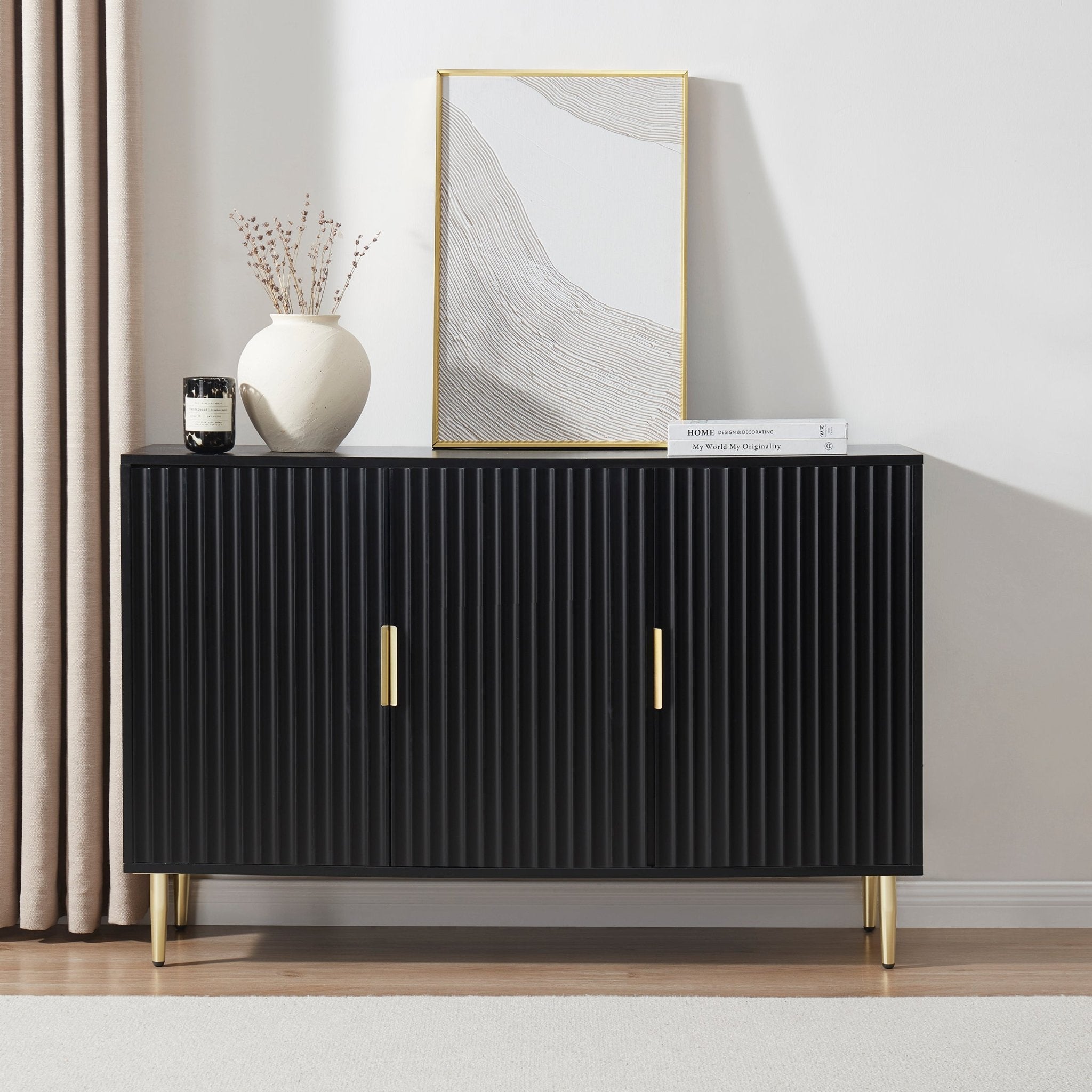 Dusklia - Evie 3 Door Sideboard - Black