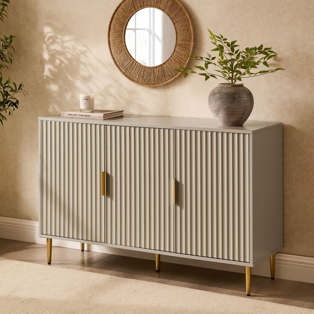 Dusklia - Evie 3 Door Sideboard - Taupe