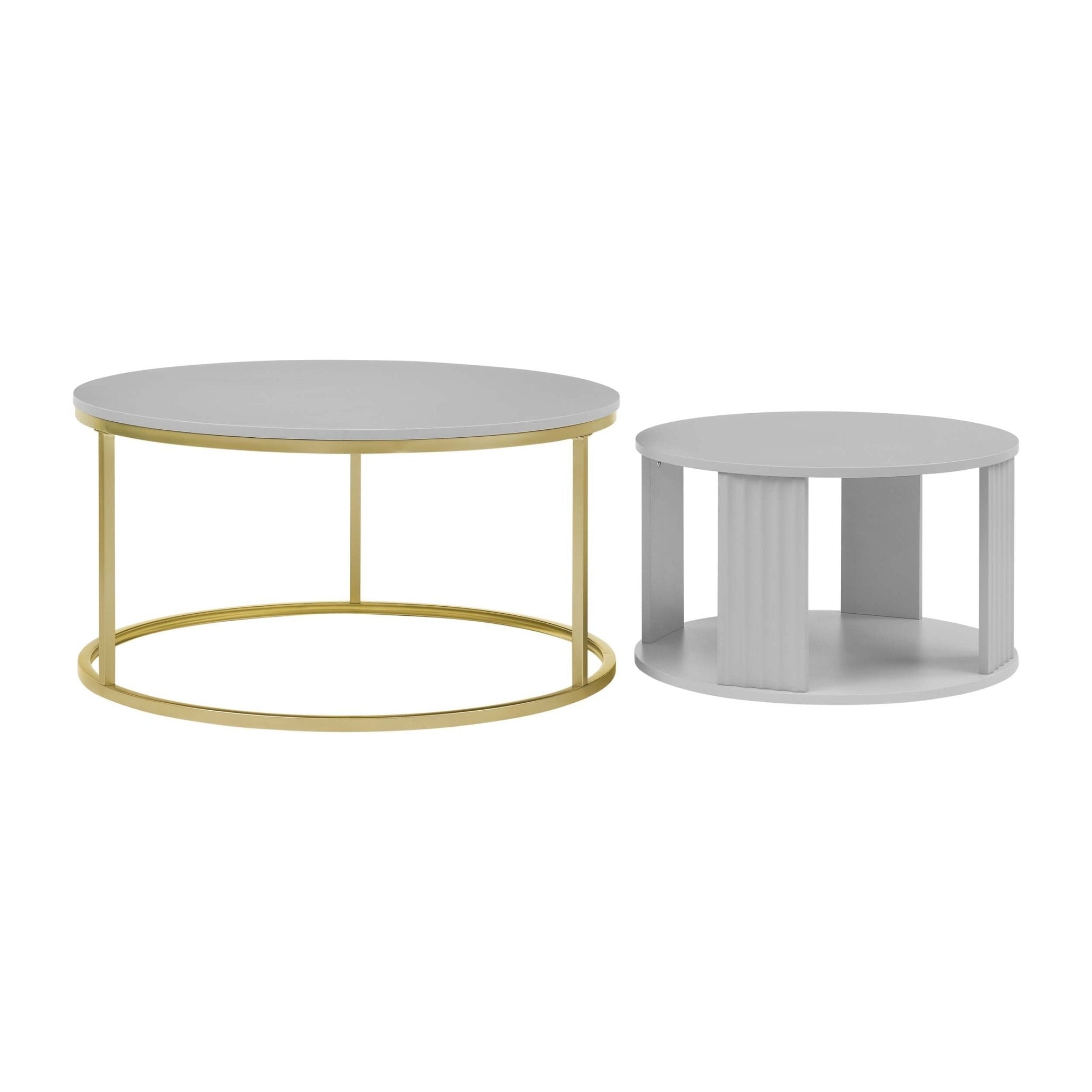 Dusklia - Evie Round Nesting Coffee Table - Grey