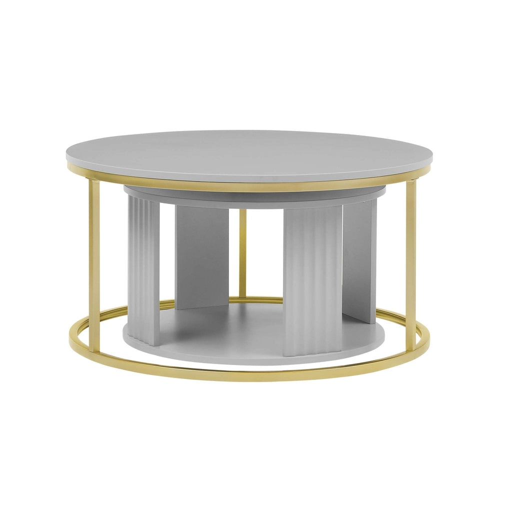 Dusklia - Evie Round Nesting Coffee Table - Grey