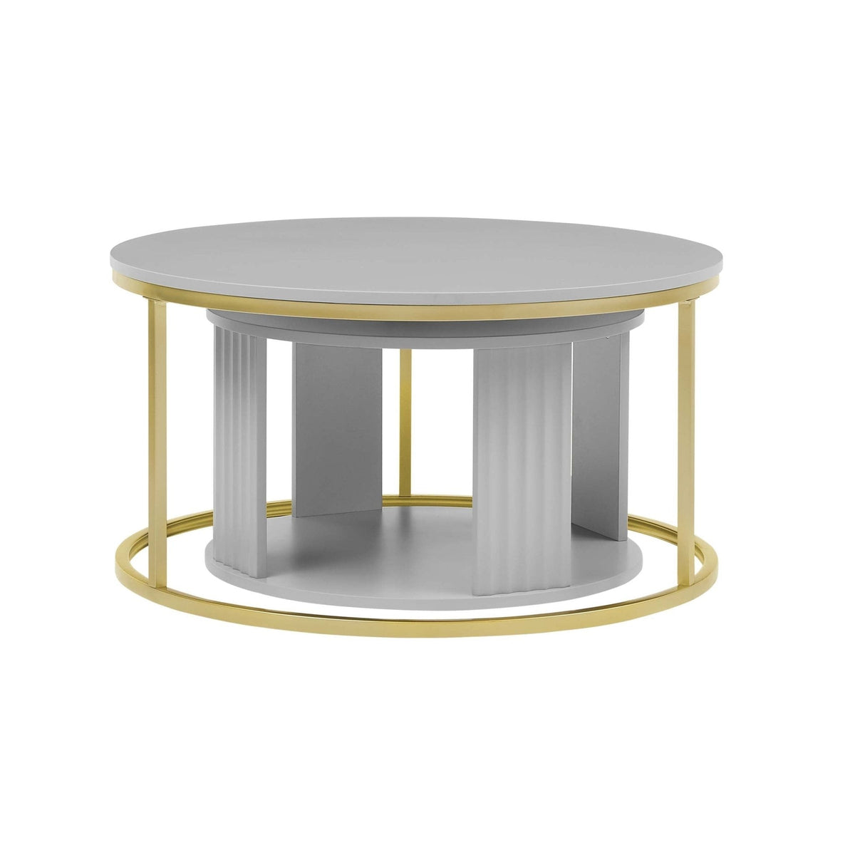 Dusklia - Evie Round Nesting Coffee Table - Grey