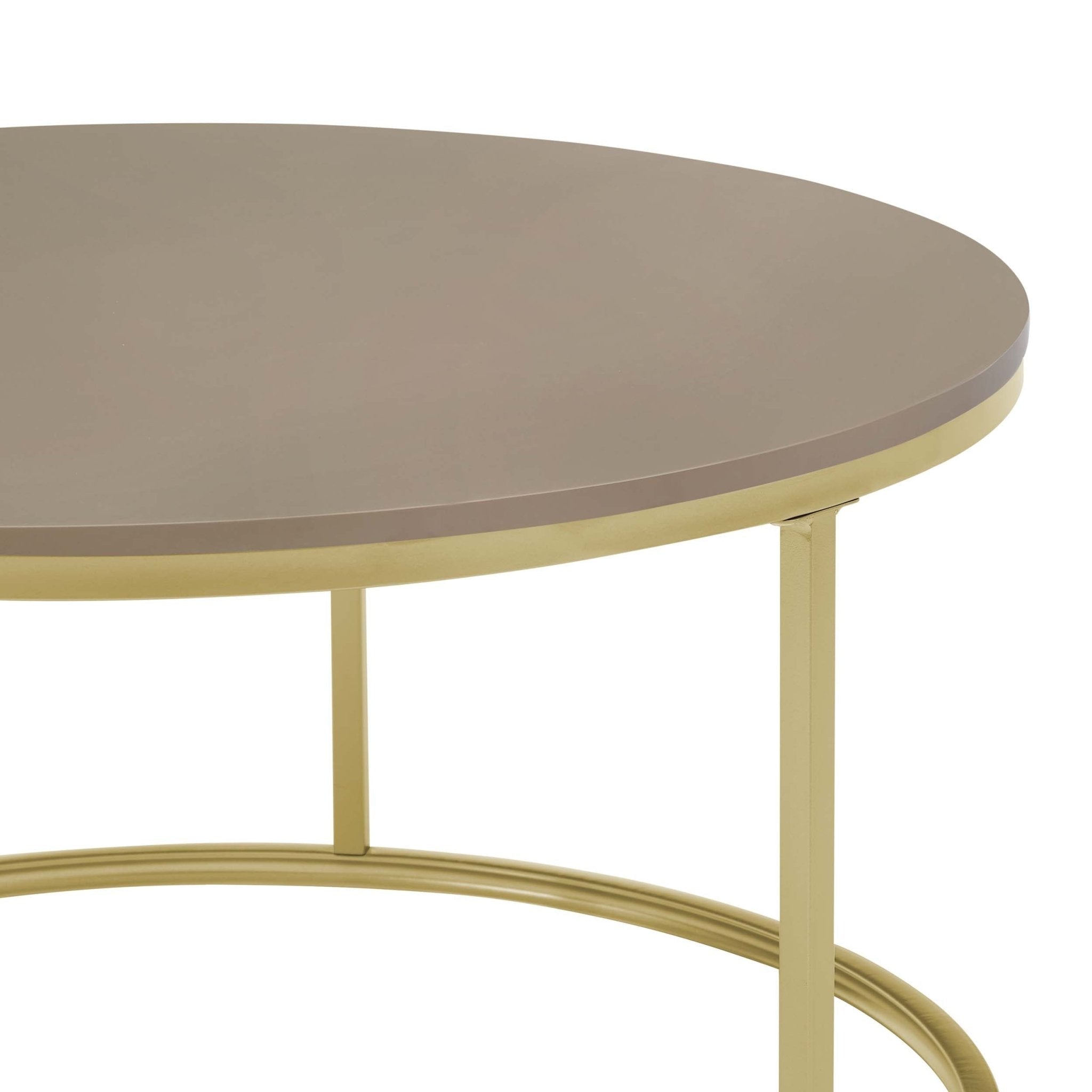 Dusklia - Evie Round Nesting Coffee Table - Taupe