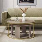 Dusklia - Evie Round Nesting Coffee Table - Taupe