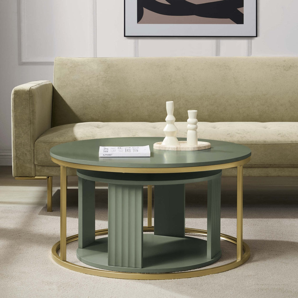 Dusklia - Evie Round Nesting Coffee Table - Vetiver