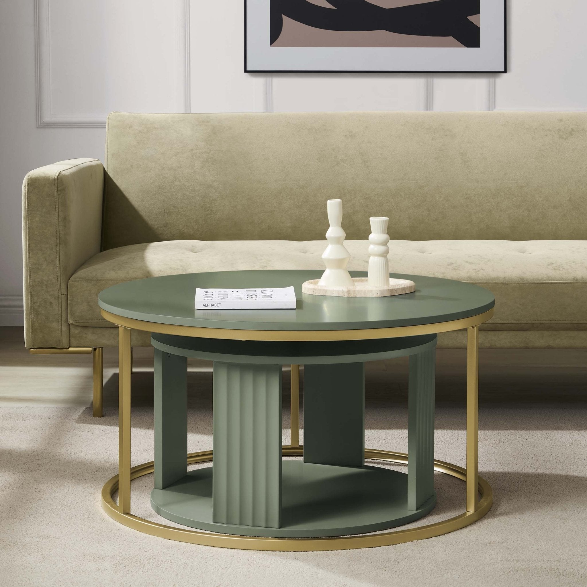 Dusklia - Evie Round Nesting Coffee Table - Vetiver