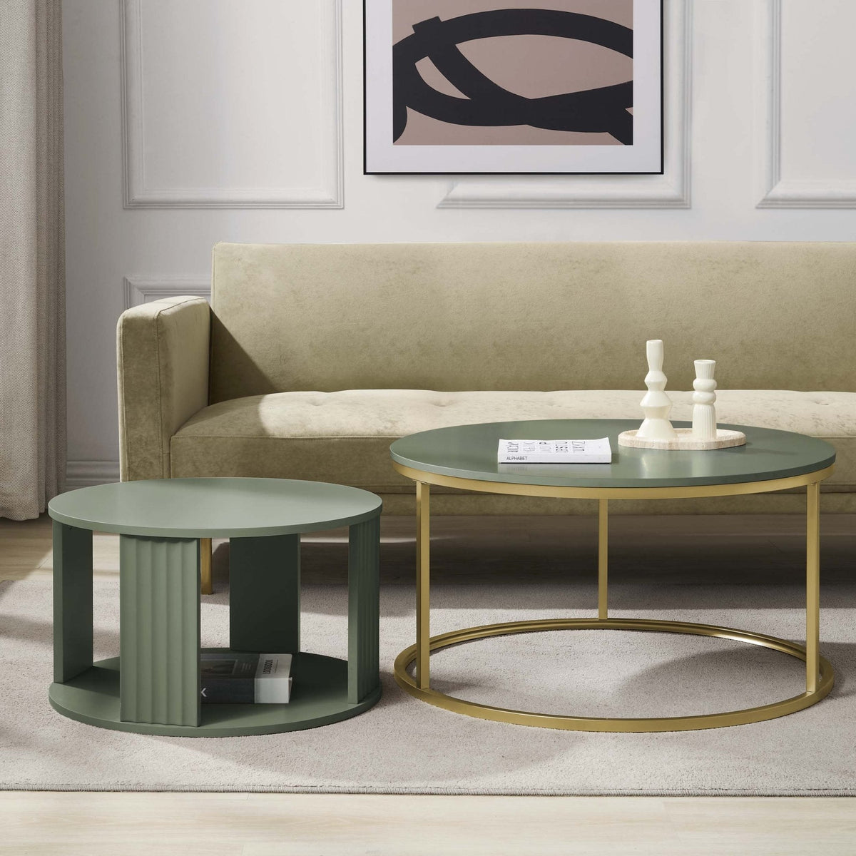 Dusklia - Evie Round Nesting Coffee Table - Vetiver