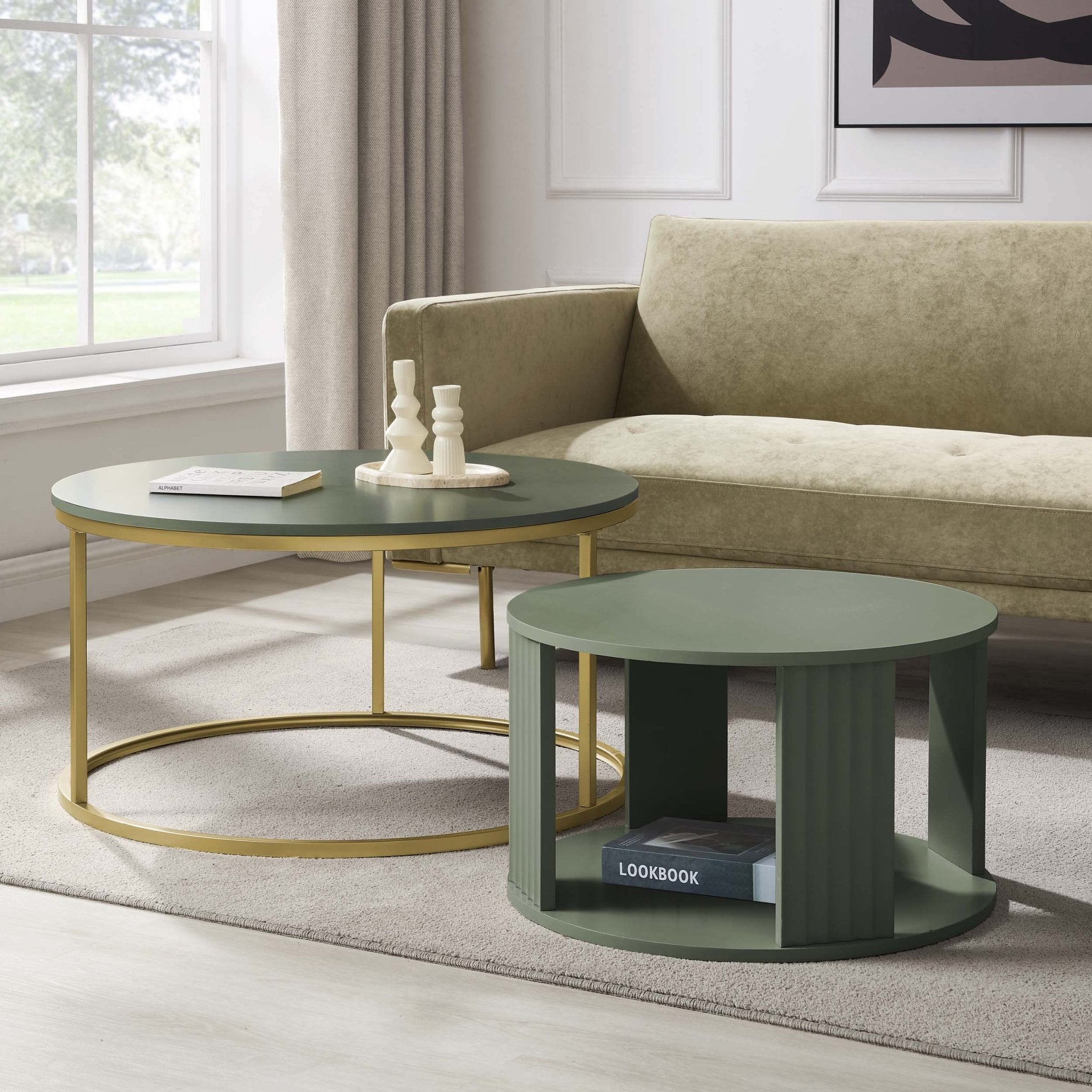 Dusklia - Evie Round Nesting Coffee Table - Vetiver