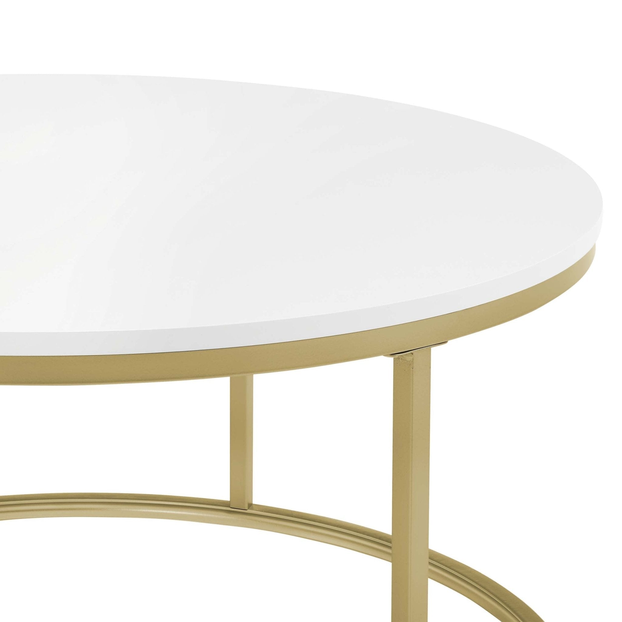 Dusklia - Evie Round Nesting Coffee Table - Warm White