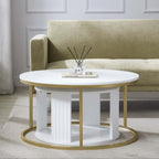 Dusklia - Evie Round Nesting Coffee Table - Warm White