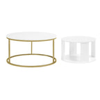 Dusklia - Evie Round Nesting Coffee Table - Warm White