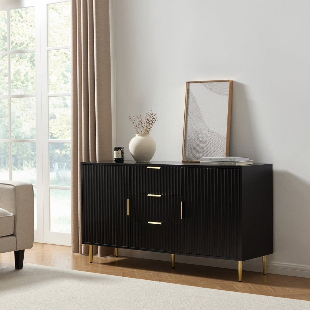 Dusklia - Evie 2 Door Sideboard with Drawers - Black