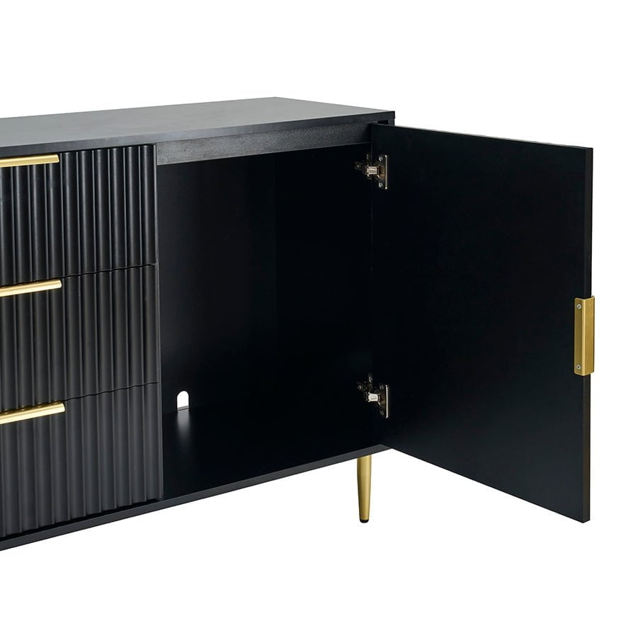 Dusklia - Evie 2 Door Sideboard with Drawers - Black