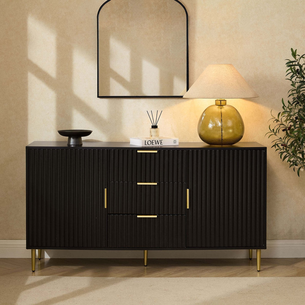 Dusklia - Evie 2 Door Sideboard with Drawers - Black