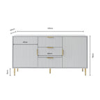 Dusklia - Evie Sideboard with Drawers - Wood Effect