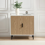 Dusklia - Evie Small Sideboard - White/Wood Effect